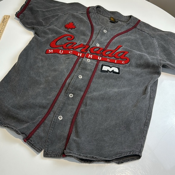 Canada MuchMusic Vintage Gray Baseball Shirt Size Large - Picture 1 of 11